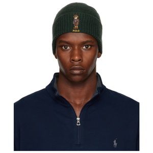 Ralph Lauren Polo Green Heritage Bear Beanie